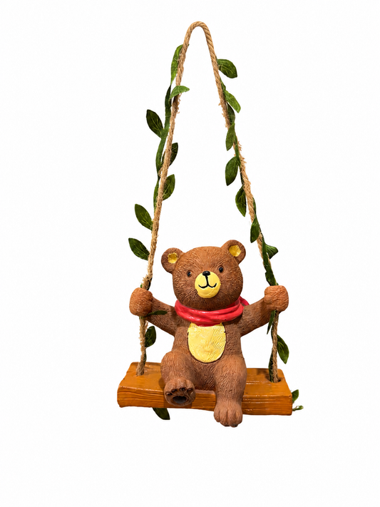 Hanging Teddy On Swing (1 pc) - The Mini Roots