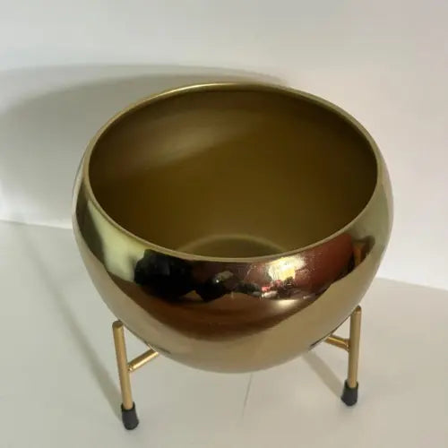 Golden Metal Pot With Stand